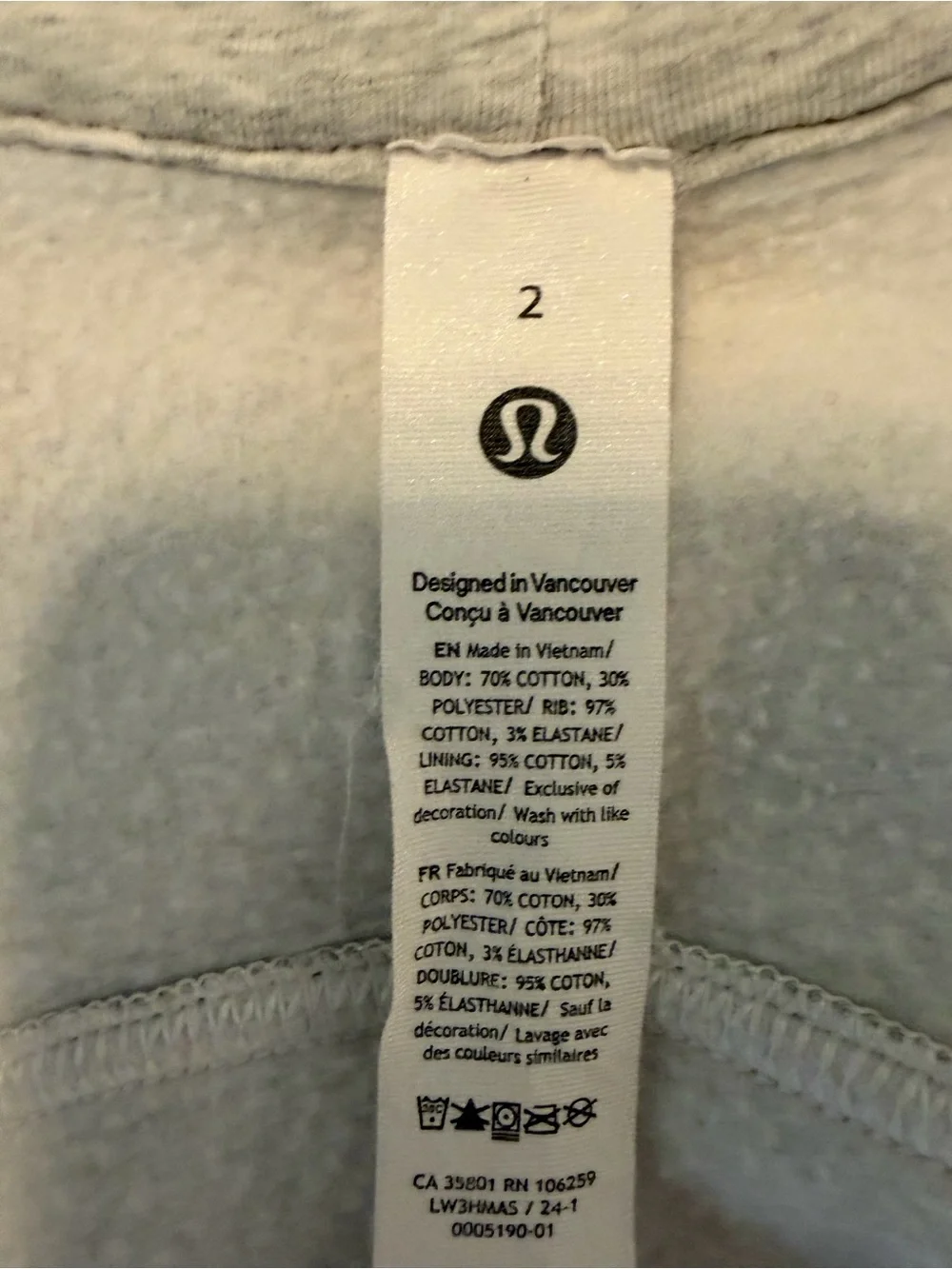 lululemon athletica Light Gray Cropped Hoodie Jacket